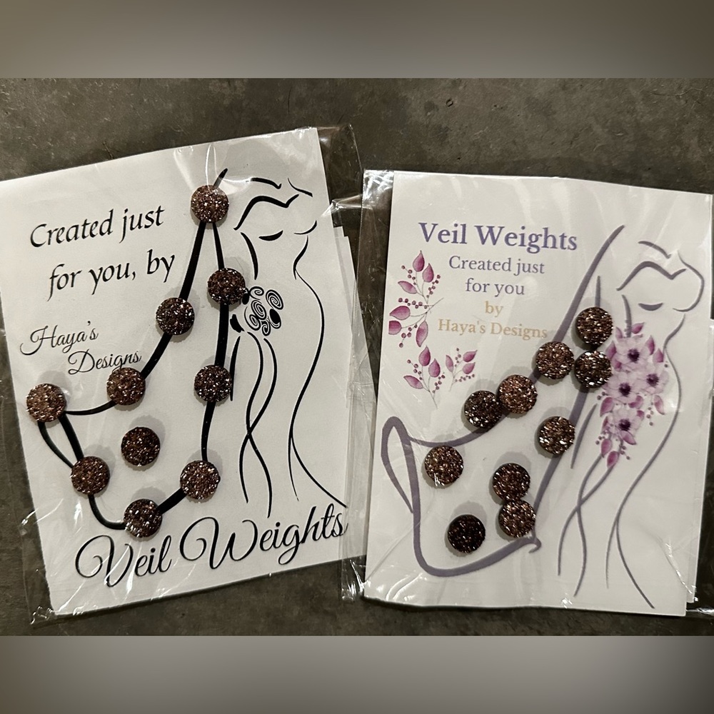 Rose gold veil weights